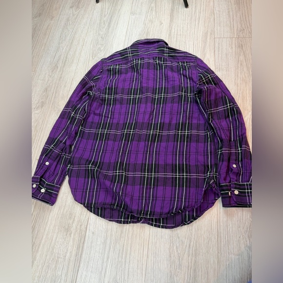 Lauren Ralph Lauren Women’s Purple and Black Plaid Tartan Button Up Shirt Size M - Picture 5 of 5